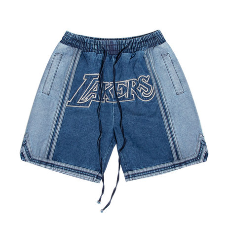 denim lakers shorts