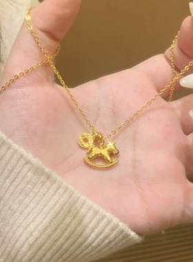 新款马上有钱碎冰冰项链金色银色小众百搭高级感本命年首饰送礼物