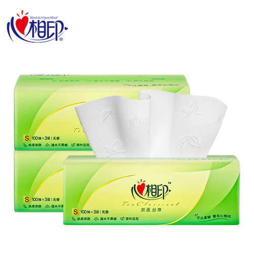 心相印茶语丝享抽纸3层100抽卫生纸餐巾纸面巾纸家用实惠加厚大包 - 图3