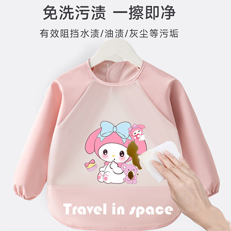 儿童罩衣宝宝吃饭围兜长袖防水防脏TPU免洗婴儿饭兜围裙反穿衣,淘宝优惠券,粉丝福利购,淘宝优惠卷