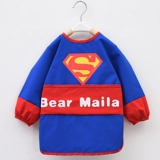 Детский водонепроницаемый длинный слюнявчик для мальчиков, демисезонное термобелье, лонгслив, нагрудник, анти-грязь, с карманом, сзади на завязках