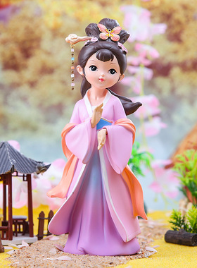 古风汉服娃娃可爱女孩家居桌面树脂车载摆件创意汽车内装饰品礼物