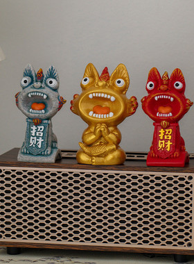 新款招财瓦猫瓦当萌猫灵兽创意桌面摆件云南旅游纪念品伴手礼物