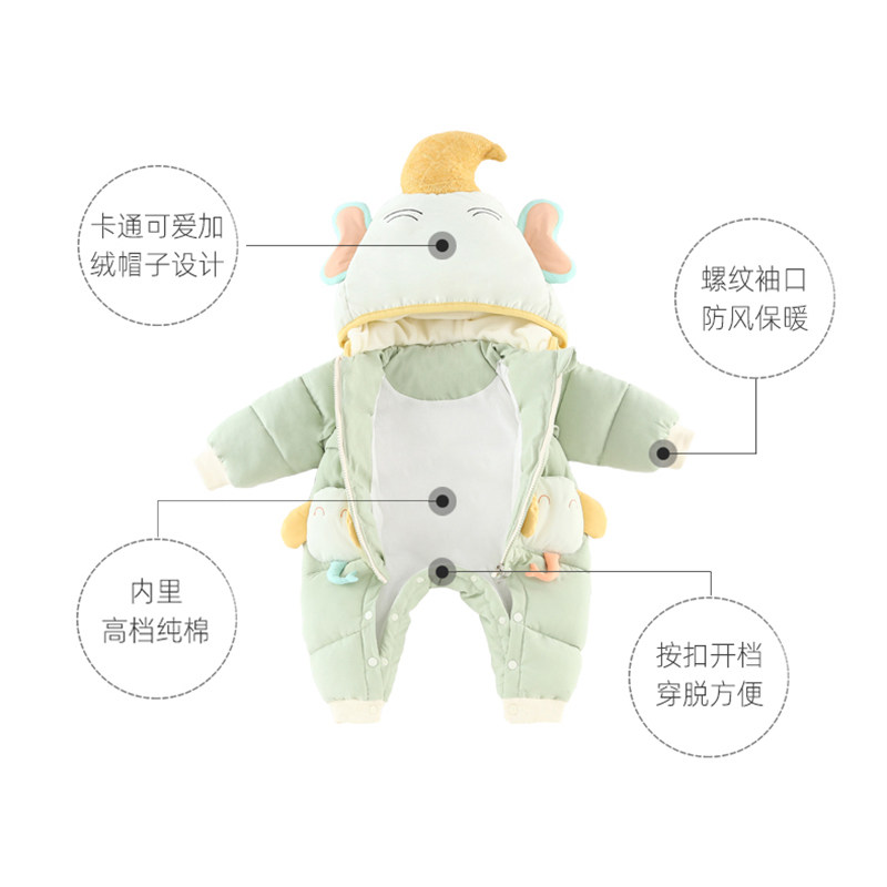 冬季外出抱衣网红男女宝宝连体衣 努米熊连身衣/爬服/哈衣