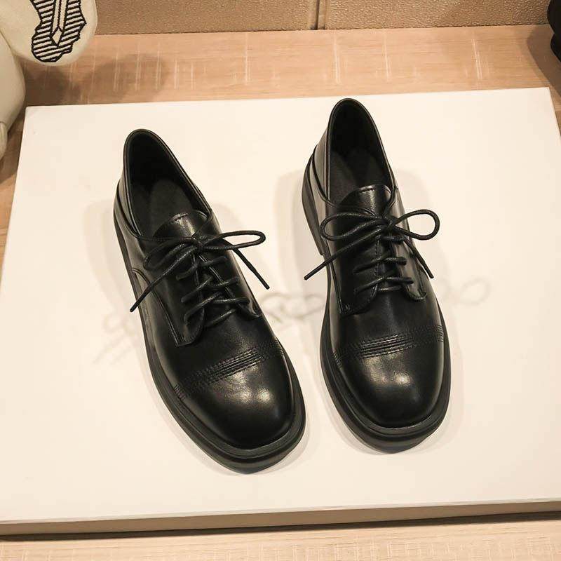 香港小皮鞋配裙子女英伦风2025春秋新款系带学生百搭平底单鞋真皮,淘宝优惠券,粉丝福利购,淘宝优惠卷