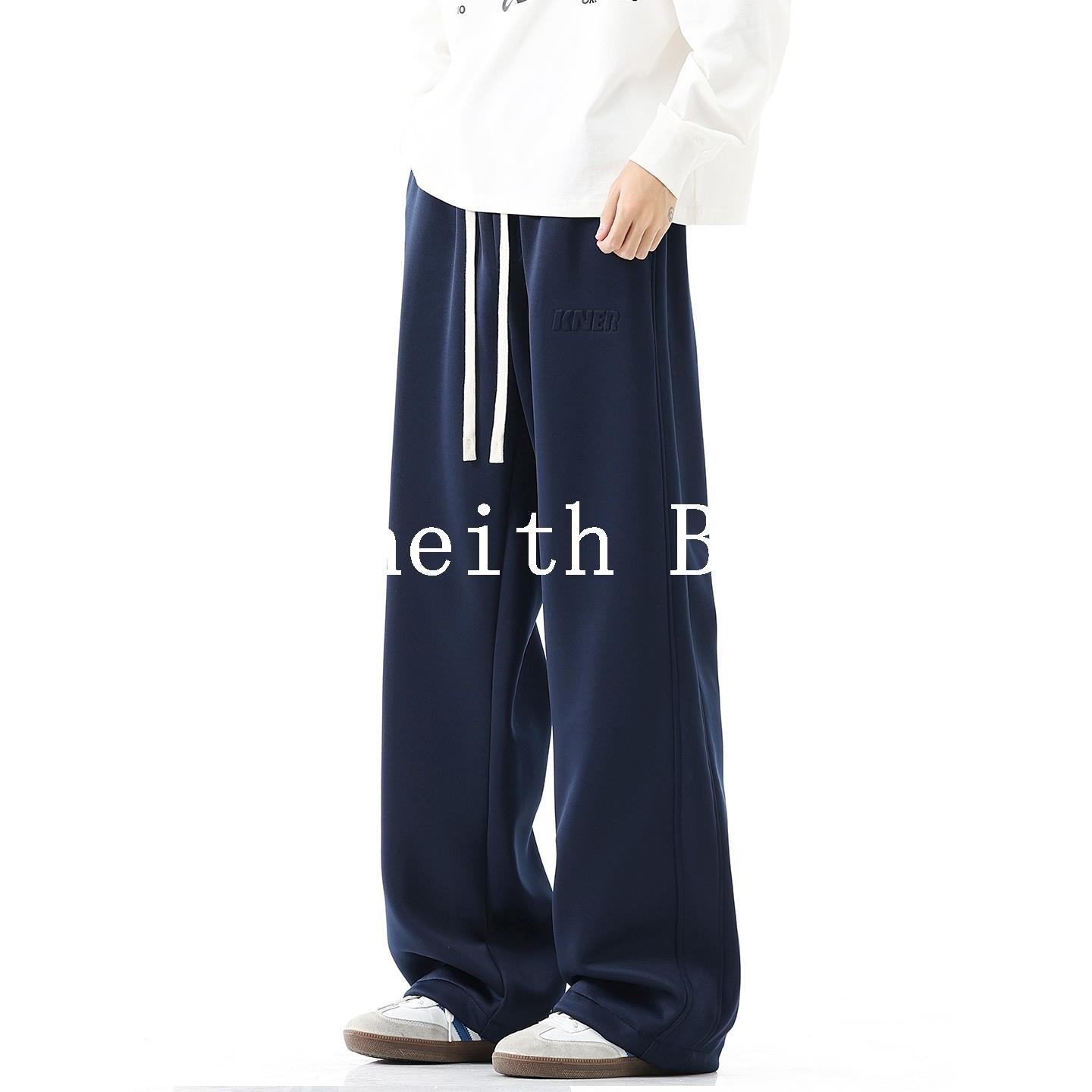 it neith BIAS190加长裤子男高个子秋冬季运动卫裤直筒休闲藏青色 - 图3