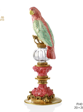 凤凰美居欧式风陶瓷鹦鹉工艺品