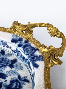 凤凰美居茶几青花瓷欧式