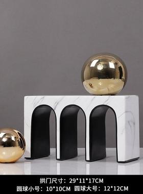 现代轻奢摆件高级感样板房间客厅电视柜书柜子样品屋展示中心艺术