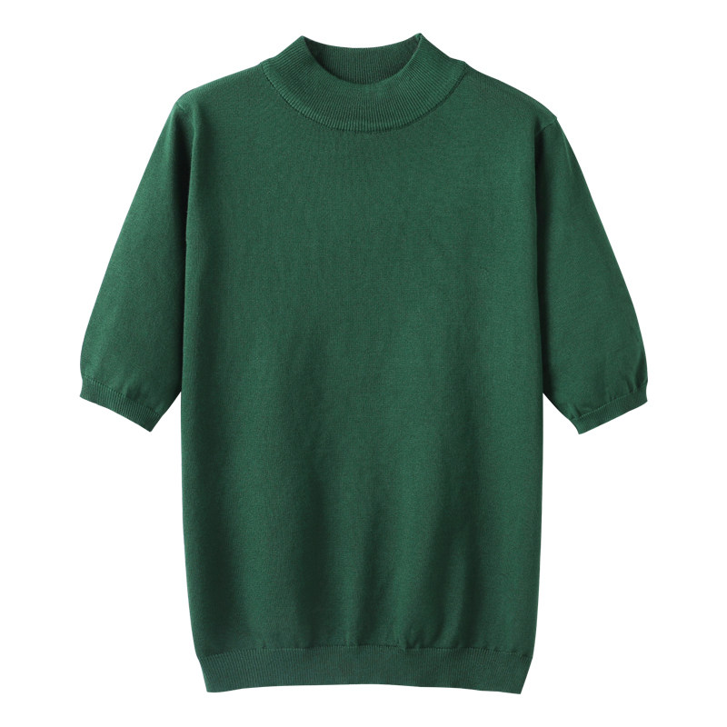 大码早秋中袖半高领宽松打底针织衫 颜筱毛针织衫