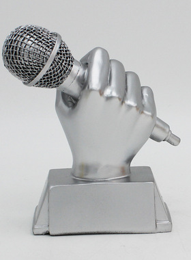 金话筒比赛奖杯音乐主持演讲大赛纪念品树脂商务礼品造型