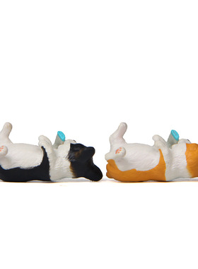 自愈系温暖系叼袜子柯基哈士奇手办韩版创意烘培园艺百搭造景公仔