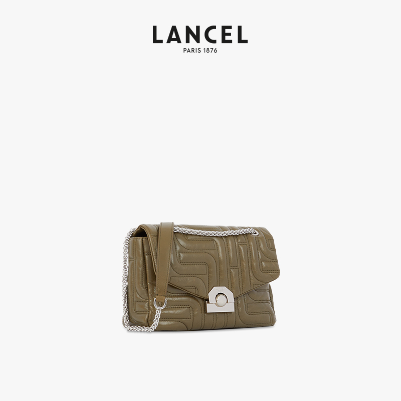 LANCEL/兰姿 MIDI-MINUIT链条包 中号单肩斜挎包 绗缝 - 图0