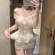 Korean sexy embroidered lace shirt high waist skirt