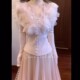 Early spring super fairy petal sweater + high waist skirt