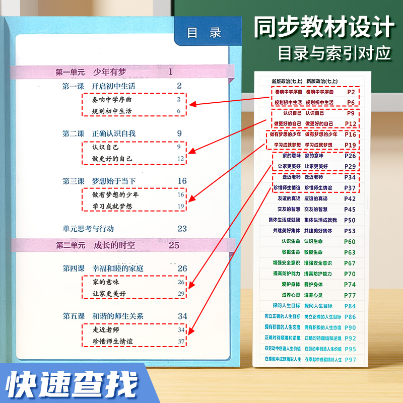 八年级上册速查索引目录标签人教初中历史政治地理生物中考会考目录标签不干胶贴纸提纲贴开卷考试速查标 - 图2