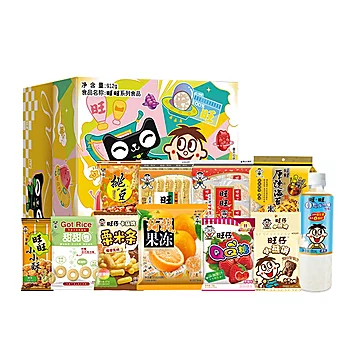 拍2件8折！旺旺零食大礼包超大量单箱912g
