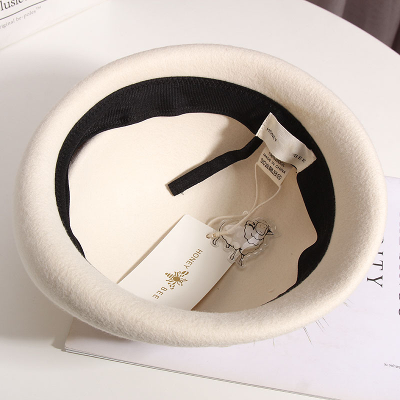 秋冬日系羊毛呢英伦时尚百搭贝雷帽 古仙蔓帽子