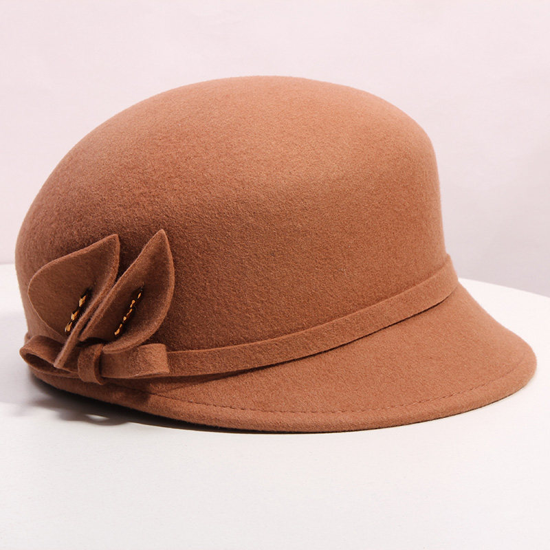 韩版秋冬羊毛呢骑士帽百搭小礼帽 古仙蔓帽子