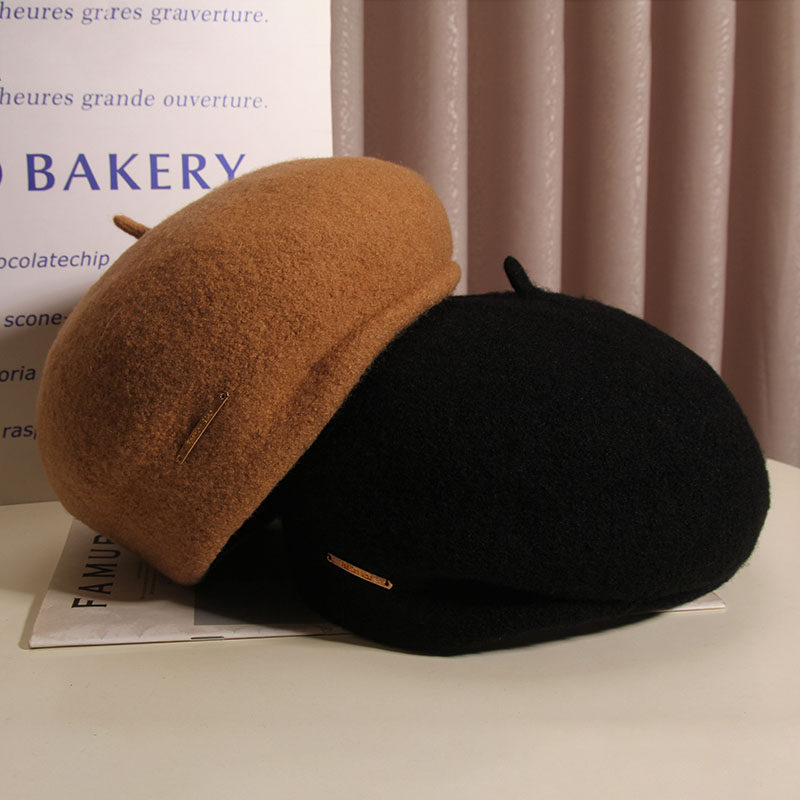 日系羊毛呢定型贝雷帽女秋冬网红复古气质名媛蓓蕾帽显脸小画家帽,淘宝优惠券,粉丝福利购,淘宝优惠卷