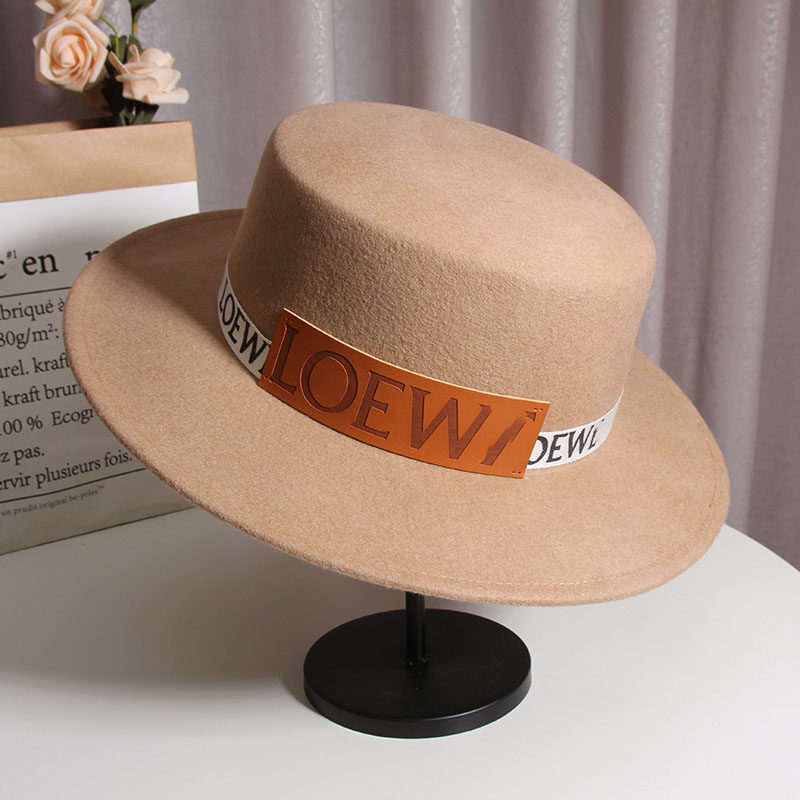 法式名媛平顶秋冬潮轻奢羊毛呢帽子 古仙蔓帽子