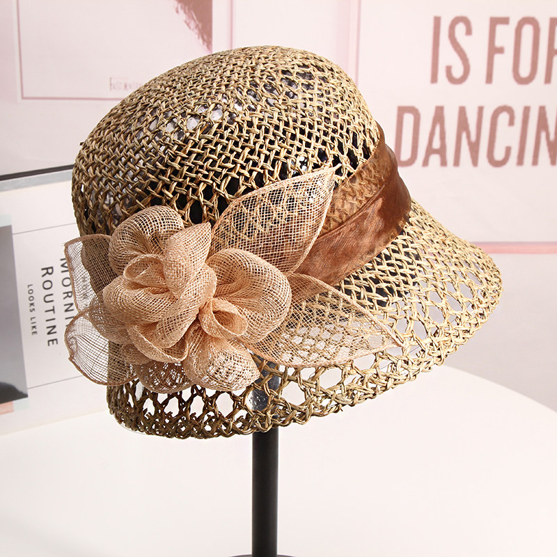 夏季新款英伦复古优雅镂空渔夫帽 古仙蔓帽子