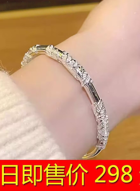 今日【大捡漏】正品999银色手镯镀银莫比乌斯手环简约推拉送爱人
