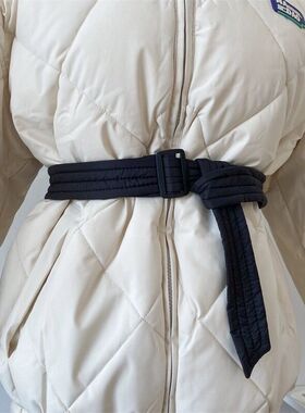 羽绒服专用腰带羽绒服腰带女装饰绑带通用休闲夹棉皮带收腰女士百