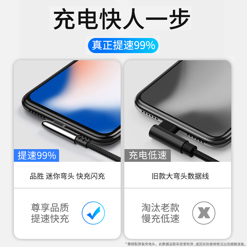 品胜适用苹果15数据线iPhone14充电线13器12手机11Plus闪充20WPD快充XR加长2米冲电X平板ipad弯头8P游戏xsmax - 图2