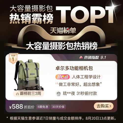 卓尔摄影包复古双肩专业多功能大容量户外旅行背包便携电脑包男女适用单反佳能富士微单pocket收纳包相机包 - 图0