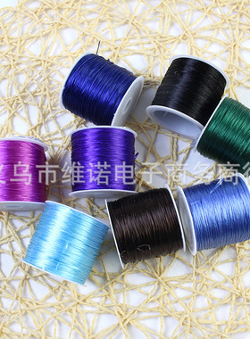 DIY手工串珠扁形水晶弹力线 佛珠手链弹力绳 宽0.8MM松紧线结发线