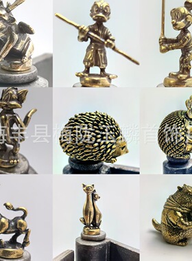 新品合页上的微景观仿真动物小摆件黄铜工艺品摆件家居摆件