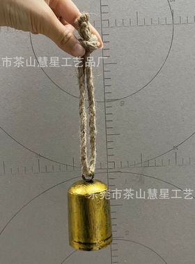 圣诞装饰的黄铜金属铃铛 复古牛铃 多尺寸圆柱形圣诞铃铛铁制