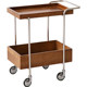 Nordic movable trolley stainless steel household storage trolley ins style wood color sofa side storage rack