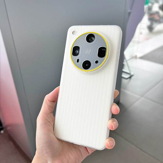 Fully enclosed flattened photo key corrugated soft shell suitable for findx8ultra mobile phone case OPPO transparent high-end all-inclusive vertical stripe protective case