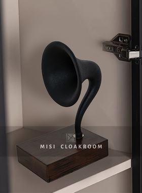 样板间装饰品复古留声机喇叭摆件