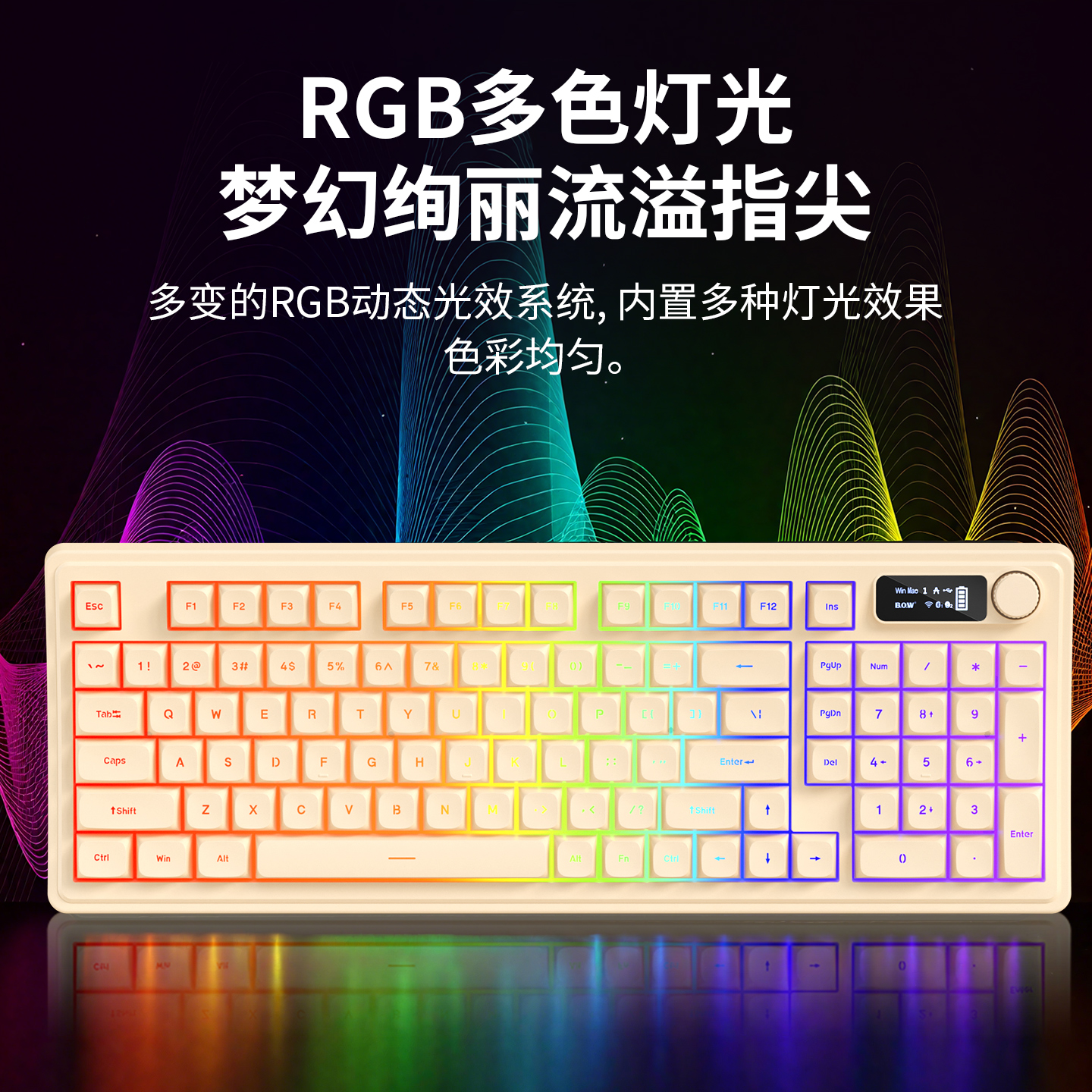 BOW 小翘三模充电无线蓝牙键盘有线键鼠套装女生办公电脑人体工学 - 图1