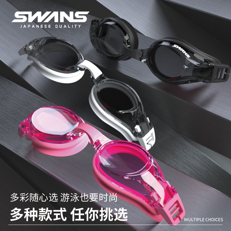 swans泳镜女士近视高清防水防雾男款成人带度数游泳装备游泳眼镜-图2