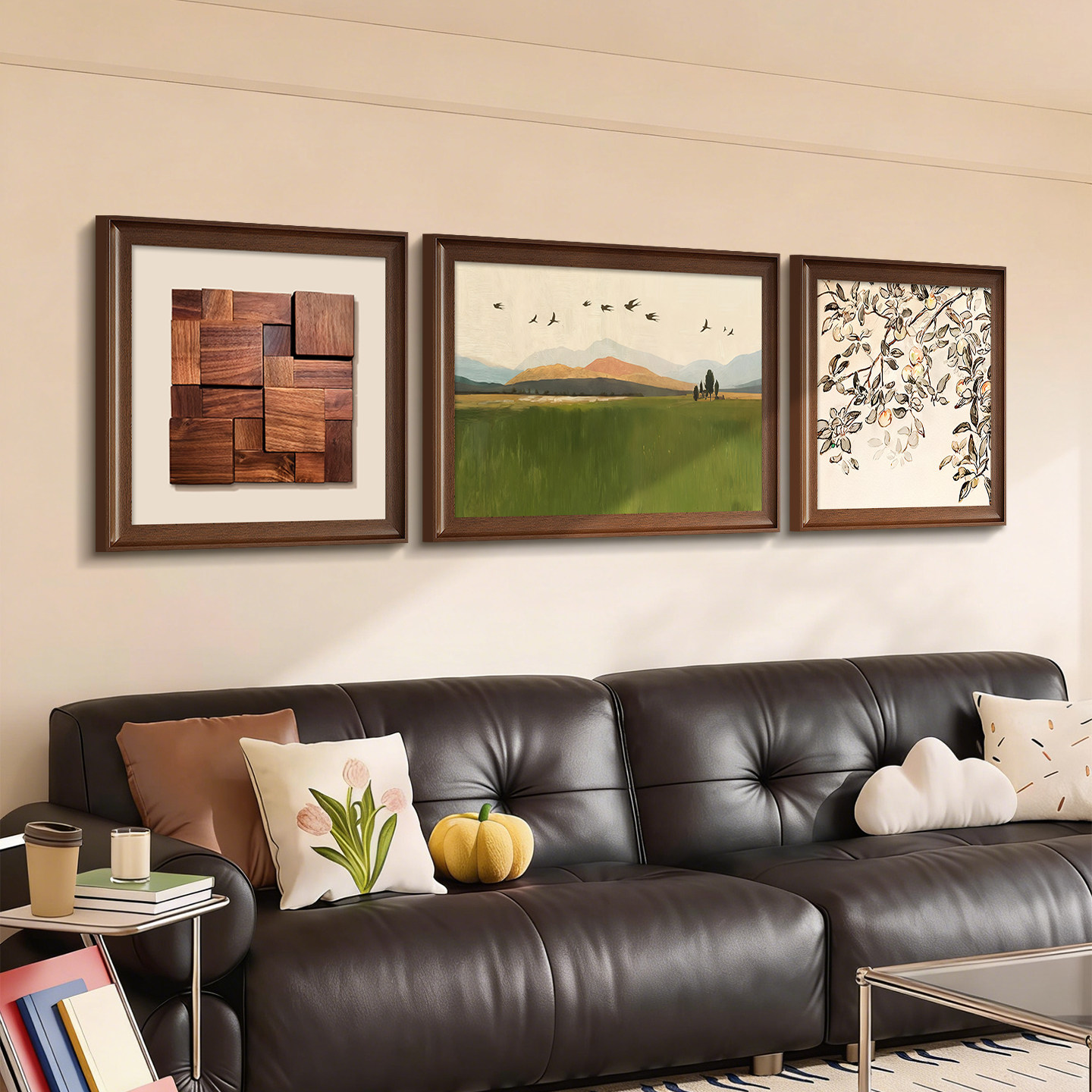 客厅沙发背景墙装饰画中古风艺术风景画立体壁画适合大白墙的挂画,淘宝优惠券,粉丝福利购,淘宝优惠卷