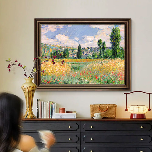 大芬村油画手绘莫奈装饰画美式复古玄关挂画风景客厅餐厅梵高名画 - 图0