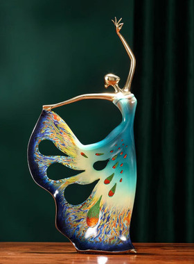 现代新中式创意黄铜摆件雀之舞者