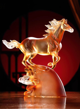 风云马琉璃马到成功摆件送领导
