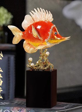 威弗列德鸿运当头轻奢金鱼摆件招财酒柜装饰乔迁新居礼品结婚礼物