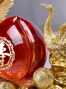 威弗列德足金金箔松鹤寿桃90寿礼老人生日礼物长辈60八十大寿礼品
