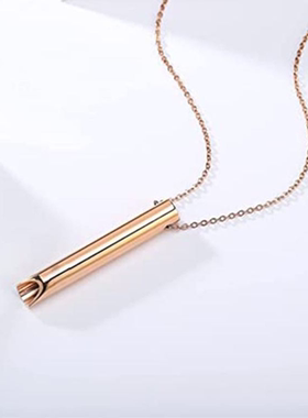 不锈钢正念呼吸项链欧美调节压力钛钢吊坠解压饰品