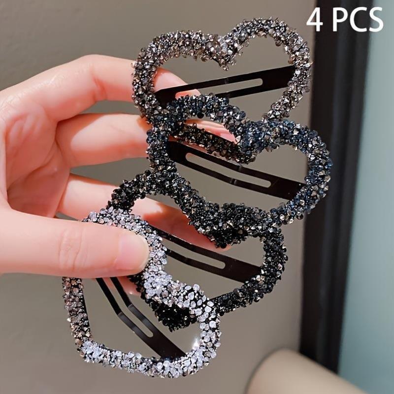 4pcs Faion Girls Valentine'S Day Love Heart Hair Clip跨境 - 图1