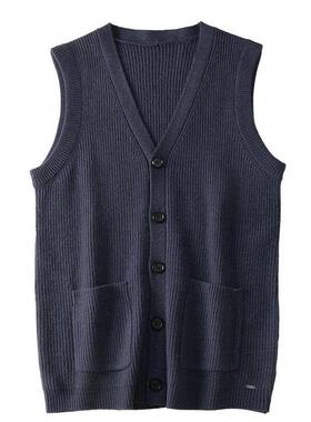 F 34038 Men's Thick Cotton V Neck Sweater 式休闲马甲