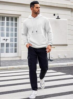 E 79327 Men's Hooded Jacquard Sweatshirt 士卫衣