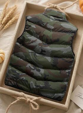I 55527 Men's camo stand collar work vest 士立领工装马