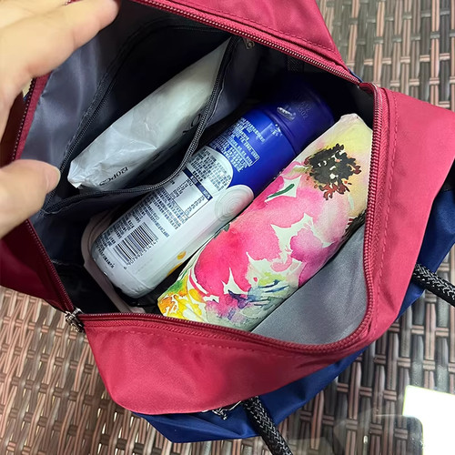 新款撞色轻便尼龙妈咪拎包女外出手提杂物袋子上班族带饭盒便当包 - 图2